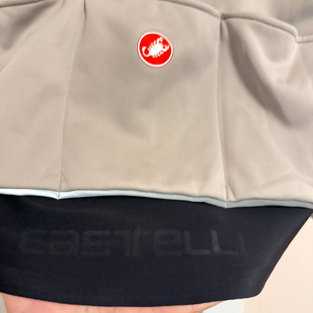Castelli Ristretto Winter Cycling Jacket Tan XL Reflective Stripes with Pockets - Picture 4 of 7